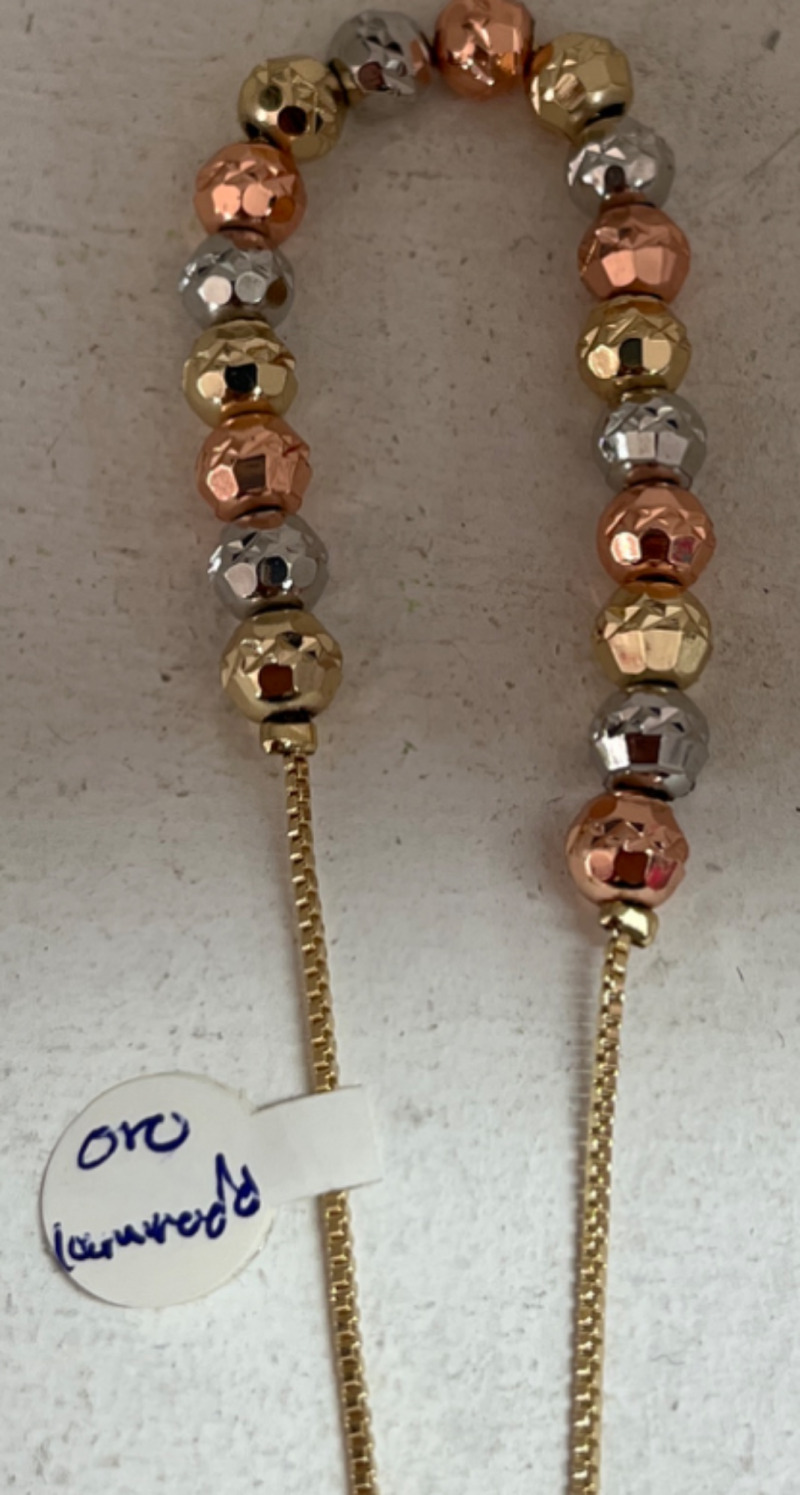 Pulsera bolas oro laminado