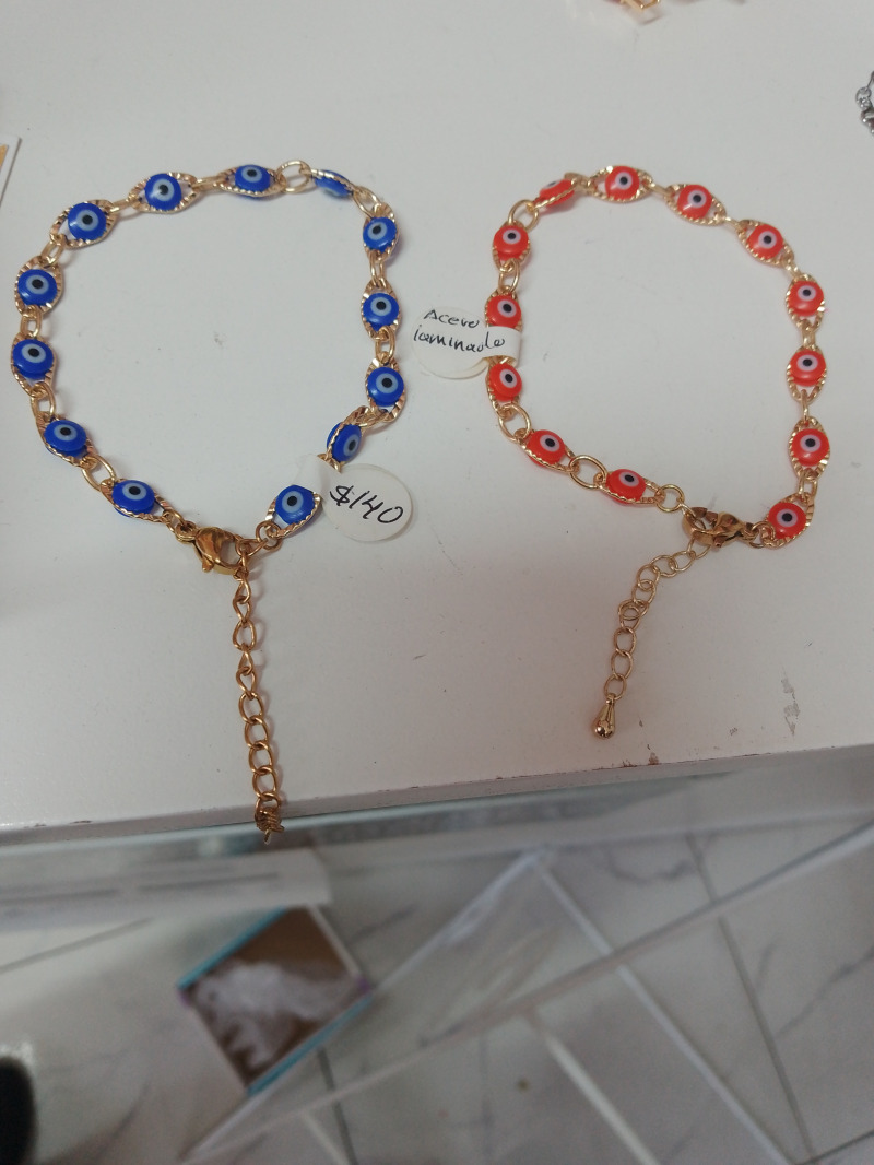 Pulsera ojos acero laminado
