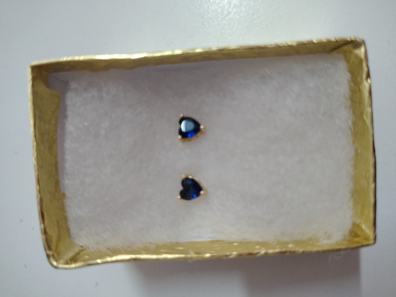 Aretes corazón azul