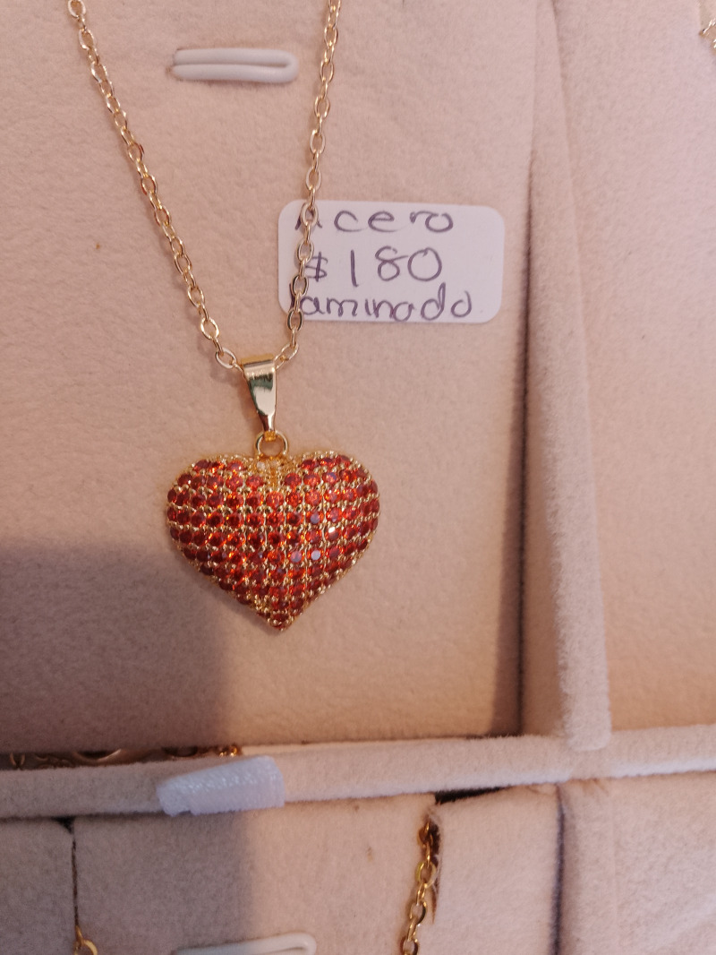 Cadena corazon oro laminado