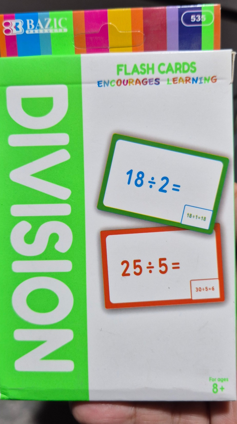 Juego de cartas división
